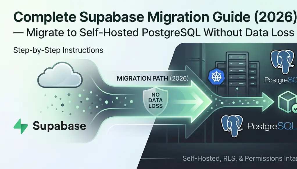 Complete Supabase Migration Guide (2026) — Migrate to Self-Hosted PostgreSQL Without Data Loss